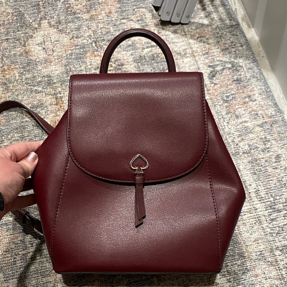Kate Spade Adel Rich Burgundy Backpack like new